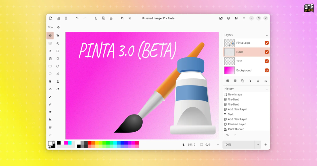 Выпущена бета-версия Pinta 3.0, графического редактора, вдохновлённого Paint.NET