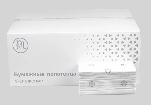 Листовые полотенца V-сложение 2-слоя 23×22 см Trivia Premium